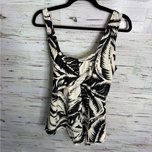 Maxine Of Hollywood cream black floral Ruched One Piece Swimsuit, 22W - Picture 7 of 9